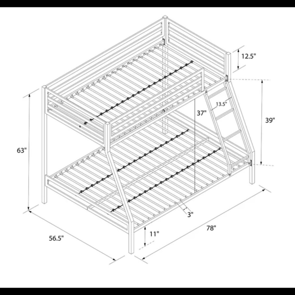 Metal Pink Twin over Full Bunk Bed
